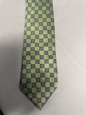 J.Z. Richards Tie 60 x 4" Green Silk Hand Made In USA